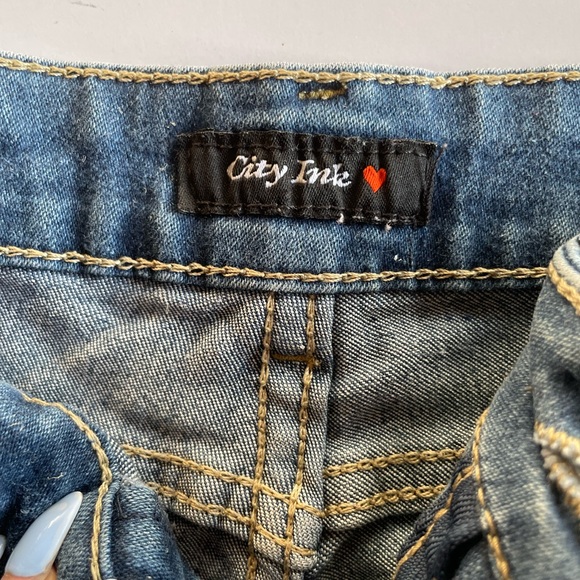 City Ink Blue Denim shorts size 12 Junior - Picture 3 of 6